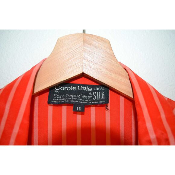 Vintage Striped Silk Puff Sleeve Blouse - Picture 4 of 6
